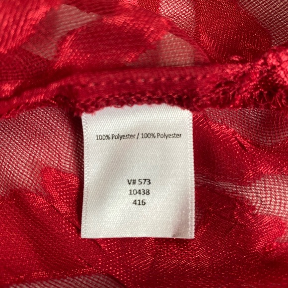 Coldwater Creek Red Sheer Oversized Blouse Women’s Size 18 - Picture 4 of 4